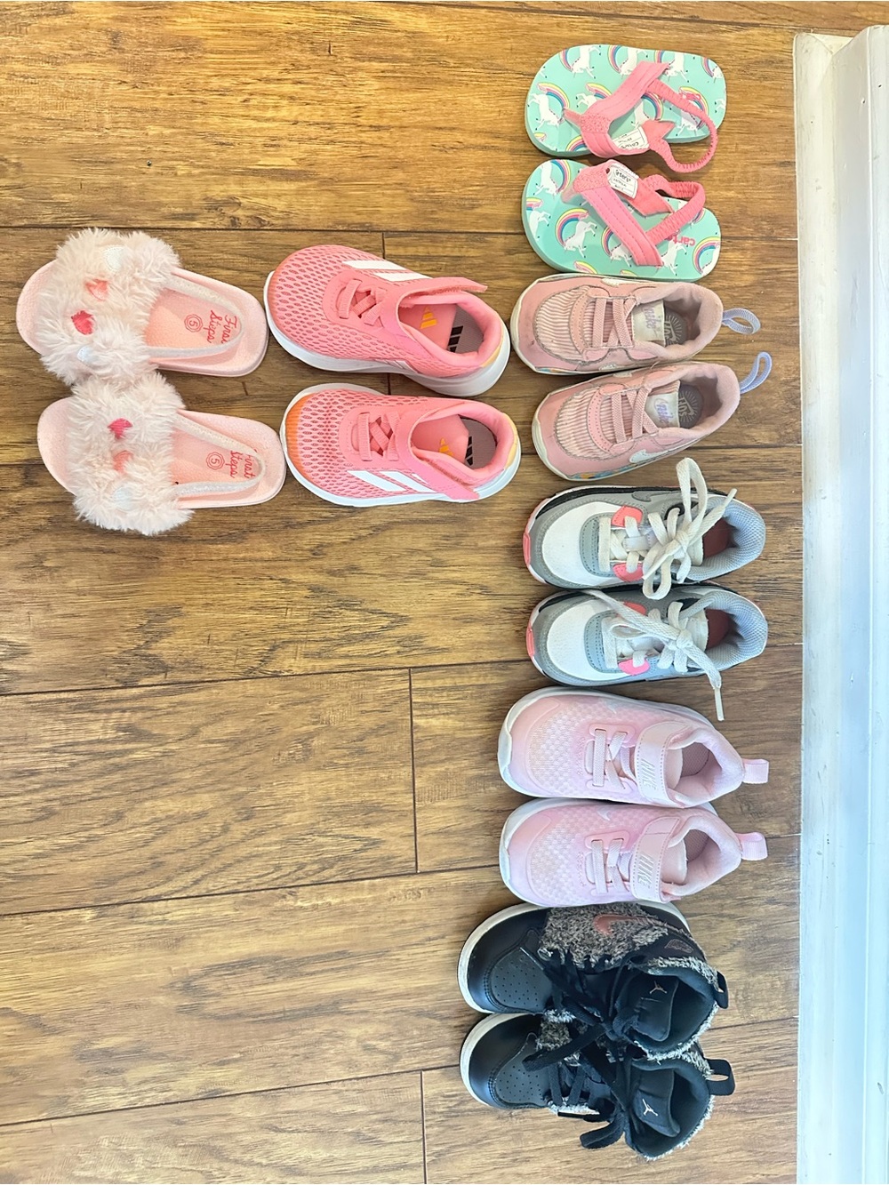 Nike Baby Pink Athletic Sneakers — Breathable Mesh, Easy Slip-On Lot